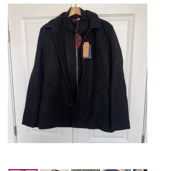 Soul of London Navy Blue Peacoat Medium Mens Pockets LIned Heavy Coat Jacket - Picture 13 of 14